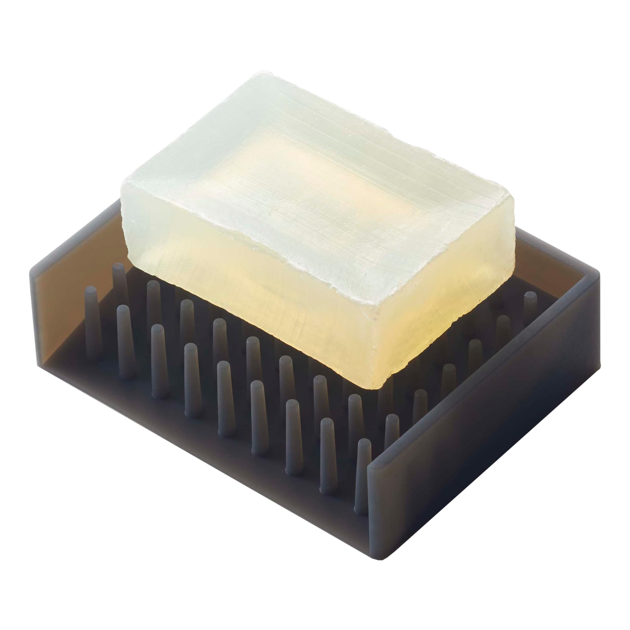 Yamazaki 2995 FLOAT Silicone Soap Tray, Black, Silicone, Minimalist Design, 11 x 8.5 x 3 cm (LxWxH)