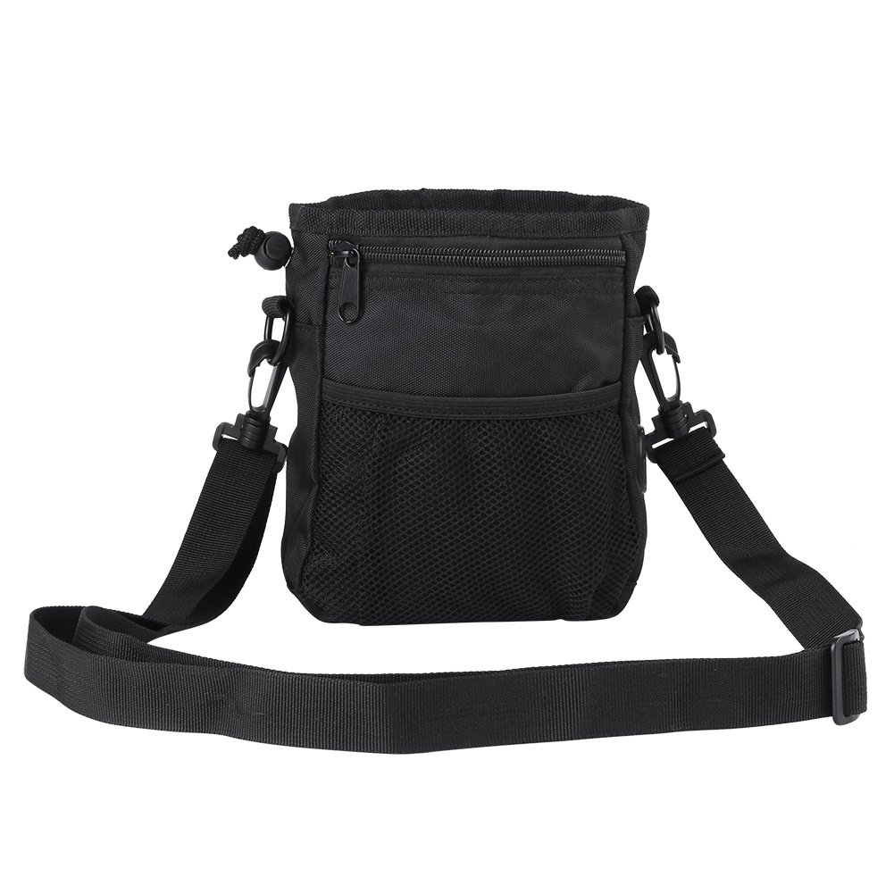 Fdit Pet Treat Bag Dog Treat Training Pouch Mesh Pouch Easily Carries Pet Toys Kibble Treats Built-In Poop Bag Dispenser 3 Ways To Wear with Adjustable Waist Belt Shoulder Strap(Black)