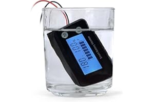 SUPNOVA Waterproof Battery Monitor12v 24v 36v 48v 60v 72v ,Car Motorcycle Golf cart Battery Meter Digital Battery Capacity Remaining Capacity Percentage Tester with Buzzer Alarm and Temperature（Bule）