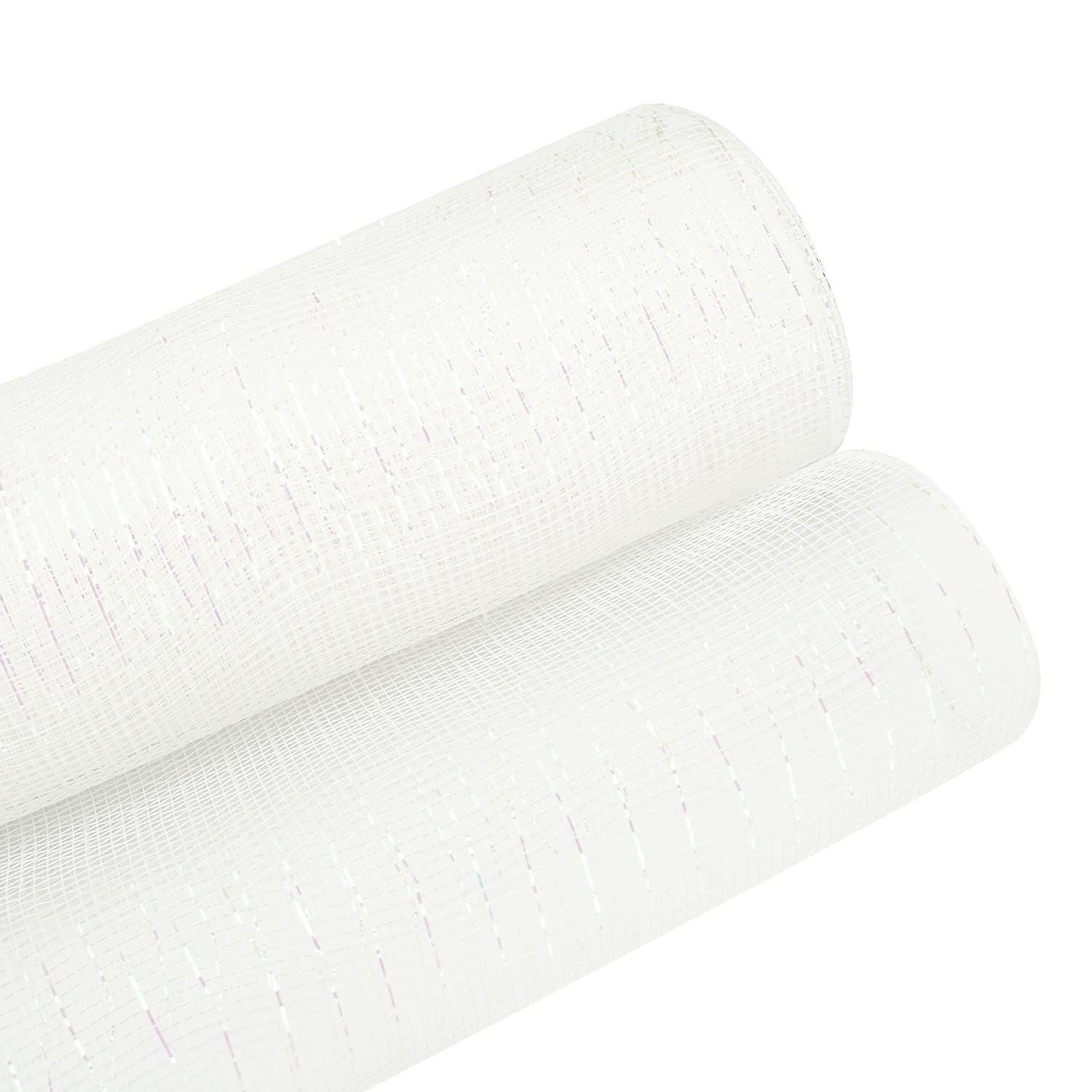 Yalulu 10 Yards Deco Ribbon Roll, Metallic Foil Mesh Ribbon for Wreaths Swags, Christmas Tree Decoration Supplies