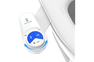POCALAND Bidet Attachment for Toilet Seat, Non-Electric Cold Water Bidet with Pressure Controls, Dual Nozzles for Frontal & Rear Wash, Retractable Self-Cleaning for Female & Old- White
