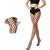 INMOVAVA Women's High Waist Fishnet Tights Hollow Out Mesh Stockings for Festival Streetwear Layering