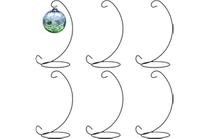 EOWCO 9 Inch Christmas Ornament Display Stand, Black Iron Hanging Stand Rack Holder for Hanging Glass Globe Air Plant Terrarium, Witch Ball, Festivals Ornament and Home Office Party Decor(6pcs)