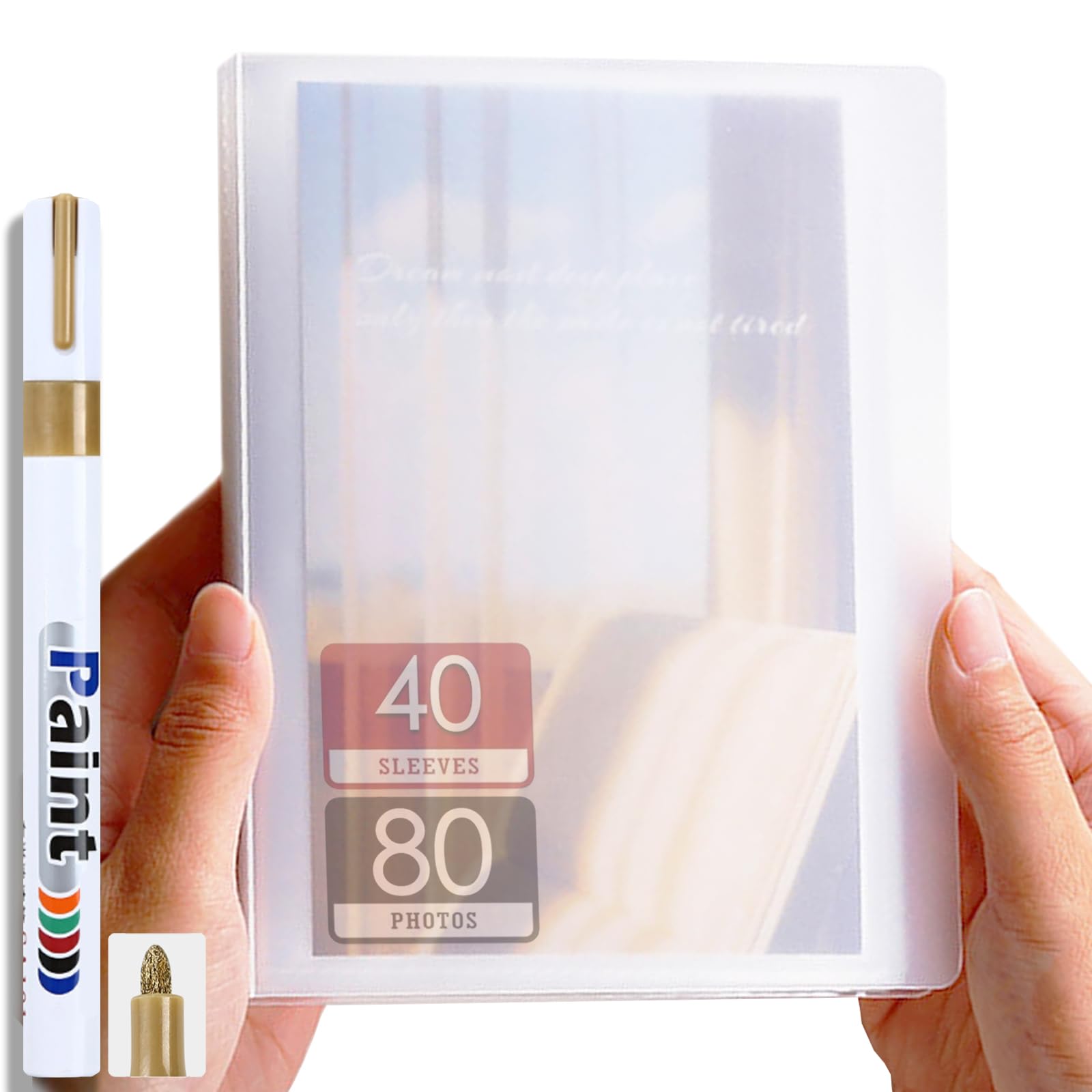 Photo Albums 6x4, Small Slip-In Photo Book 40 Pages Holds 80 Pictures, Clear View Cover Photo Album for Baby,Family, Wedding, Anniversary,Travel and Vacation Pictures