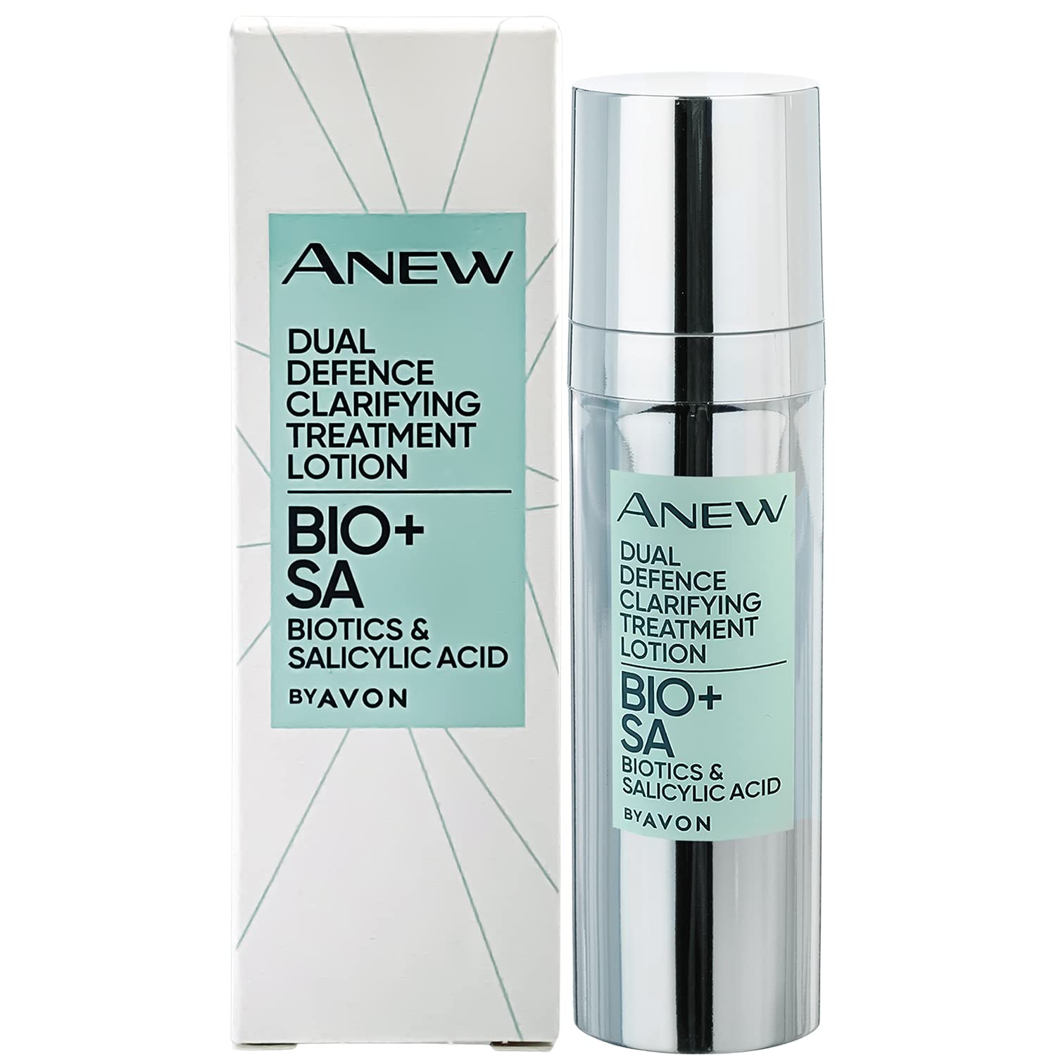 Anew Dual Defence Clarifying Treatment Lotion by Avon with Biotics & Salicylic Acid - 30ml, White