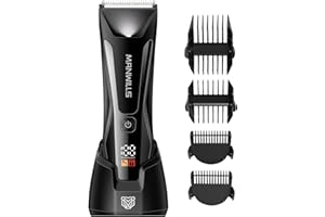 ManWills Body Hair Trimmer Men - Electric Groin Hair Trimmer with Upgraded Wide Ceramic Blade, Ball Trimmer for Men, Type-C Recharge Dock, IPX7 Waterproof, 120 Mins Cordless Use, Ball Shaver for Men