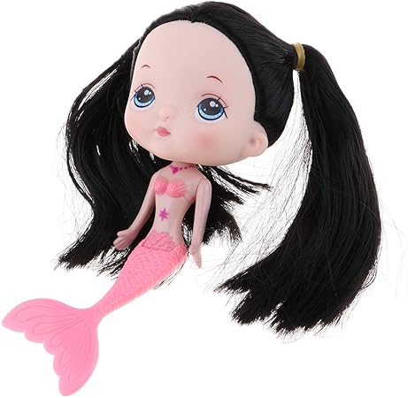 Amazon お風呂おもちゃ 17cm マーメイドドール 人魚ドール プラスチック製 3色選ぶ ブラック 人形 ドール おもちゃ