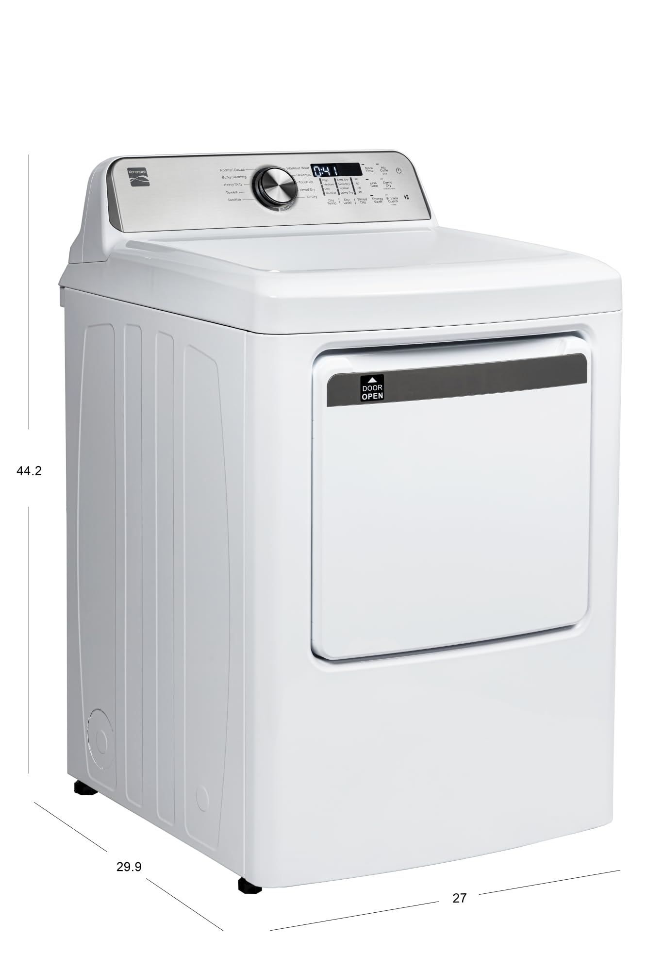 Kenmore 7.0 cu. ft. Front Load Electric Dryer - with Guard to Reduce Wrinkles & Static - Smart Sensor Drying - LED - White