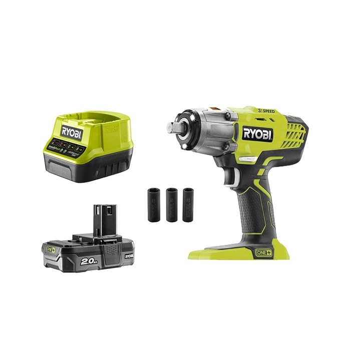 Ryobi OnePlus Schlagschrauber 18 V – LithiumPlus-Akku 2 Ah – Ladegerät R18IW3-120S