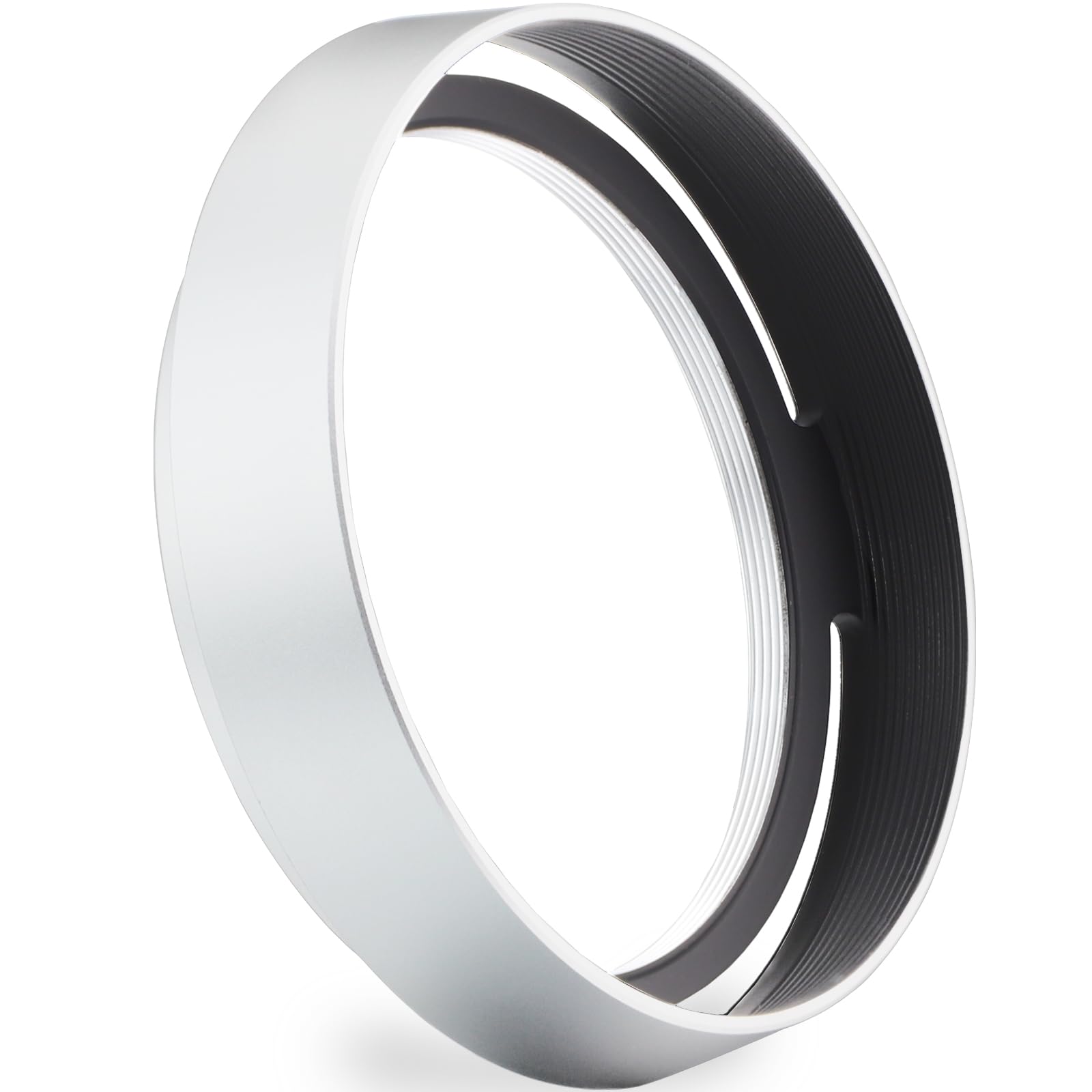 Haoge Metal Lens Hood with Cap for Leica Q Q2 Q3 Q3-43 Q-P QP Typ 116 Typ116 Camera Silver Round Shade