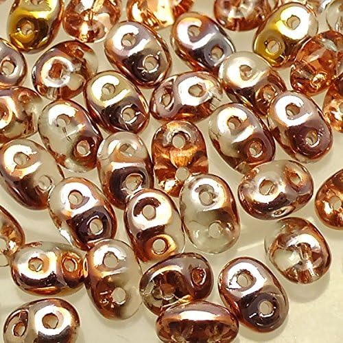 2.5x5mm Czech Glass Super Duo Beads - Apollo Gold - 10g