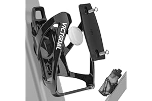 VICTGOAL Bicycle Water Bottle Holder for Airtag Bike Mount Hidden Waterproof Anti-Theft Tracker Case for Road Mountain Bikes Bottles Cage (DarkBlack)
