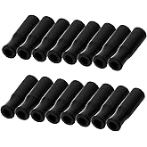 Mini Skater 16 Pcs Silicone Straw Tips Food Grade Reusable Anti-Scald/Cold Straws Cover Fit for 3/10 Inch Wide(8mm Out Diameter) Stainless Steel Straws (Black-Large)