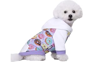 MIAODODO Purple Puppy Dog Hoodies for Small Medium Dogs,Christmas Hooded Sweatshirt Hoodies with Pocket Pet Cat Hoody Clothes Sweaters Fleece Coat Hoodies Dog Costume Winter