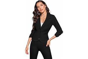 Hybrid & Company Women's Lightweight Casual Work Office Stretch Ponte Cardigan Blazer Jacket Made in USA