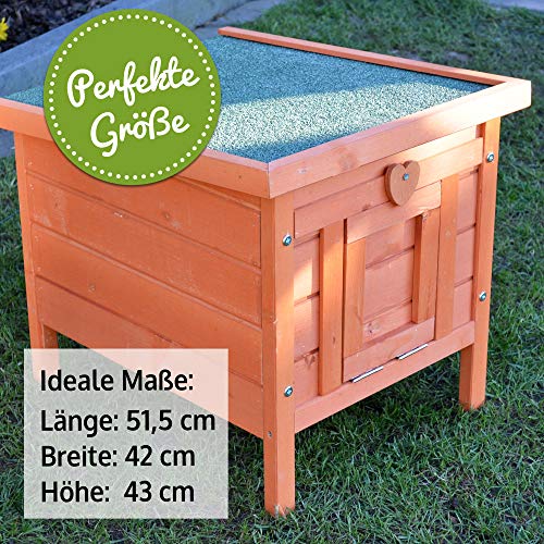 zooprinz groÃes Kleintierhaus mit klappbarem Dach â perfekt für drauÃen und drinnen â Besonders einfach umgestellt â Nagerhaus aus Vollholz mit natürlicher Farbe gestrichen - Hasenhaus Kaninchen Haus – Bild 3