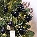 KI Store Black Christmas Balls 34pcs 1.57-Inch Small Christmas Tree Decoration Ornaments for Xmas Tree Halloween Wreath Garland Decor Ornaments Hooks Included