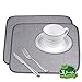 Jovilife Dish Drying Mat Kitchen Mat(set of 2) Microfiber Absorbent Washable, 1618 Inch, Grey