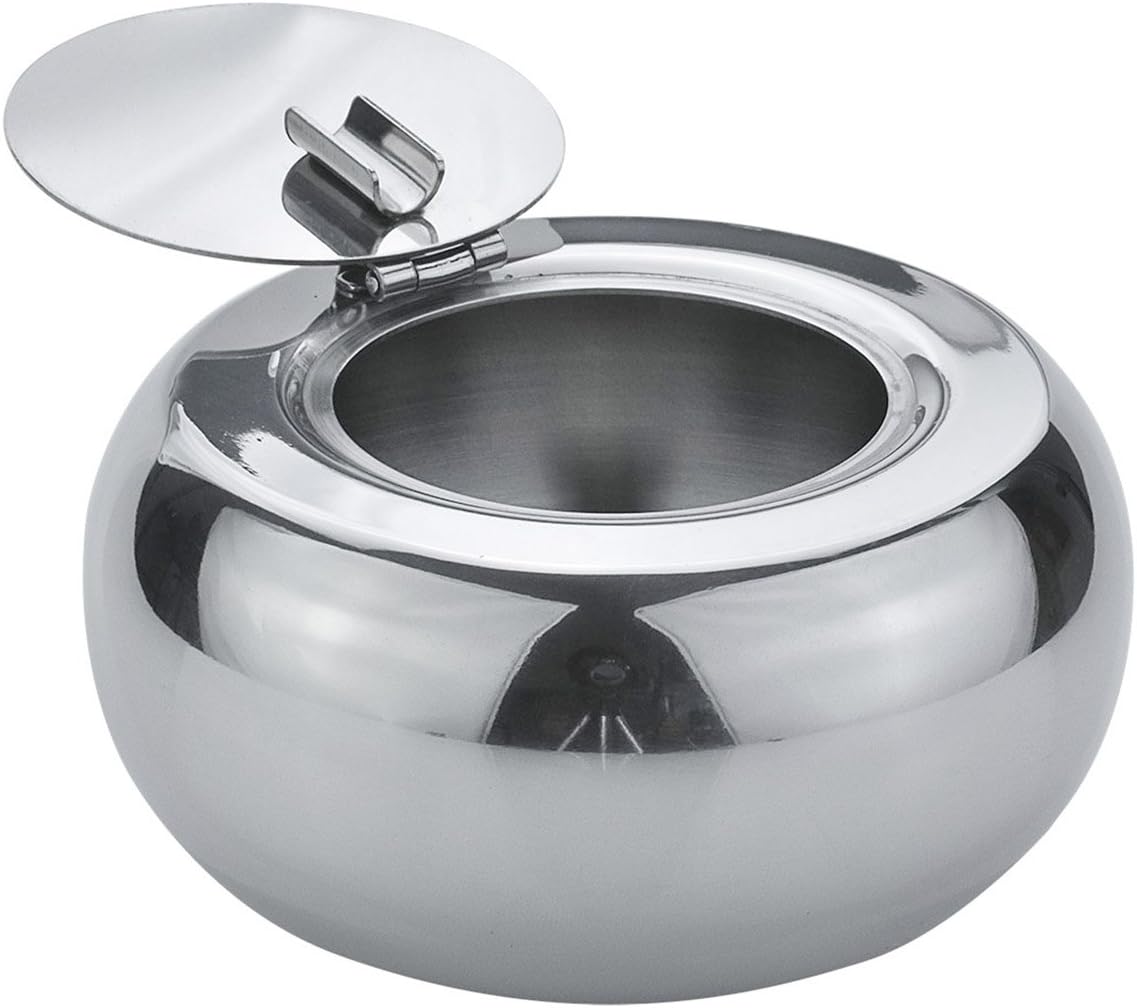 Ashtray Large, Vfevrs Ashtray with Lid Premium Quality Modern Tabletop for Cigarettes - Made of Stainless Steel 430, Unbreakable Prefect for Somker to Use on Home Office Outdoor