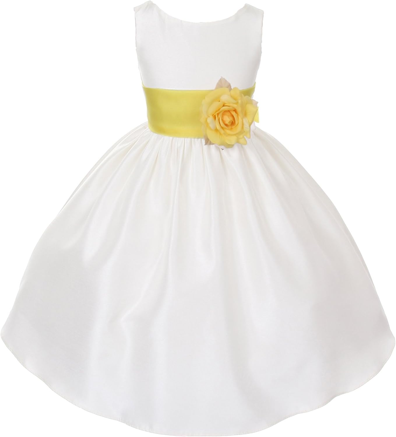 yellow and white flower girl dresses