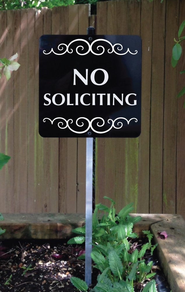 Amazon.com: 8" x 8" Aluminum Sign with Stake: NO SOLICITING: Industrial