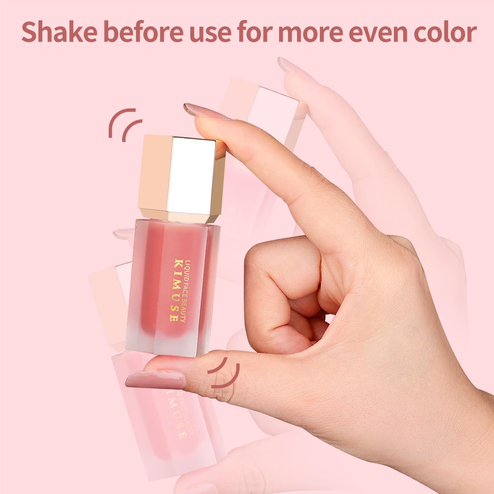 KIMUSE Liquid Blush, Soft Cream Blush Face Blush, Liquid Blush for Cheeks, Long-Wearing Pigmented Blush, Waterproof, Smudge Proof, Dewy Finish