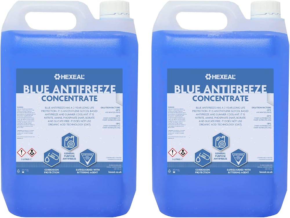 Hexeal Blue Antifreeze 10L 2x5L High Concentrate Long Life Coolant & Antifreeze