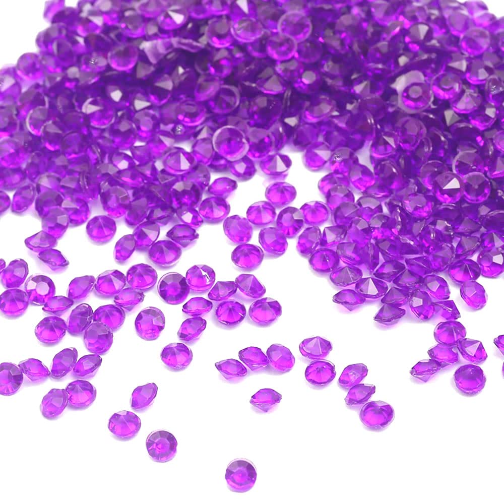 4000pcs 4mm Acrylic Decorative Diamond Crystals Glitter Confetti Table Decoration Sparkling Crystals Confetti Diamonds for DIY Wedding Christening Engagement Valentine's Day Dark Purple