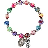 Guardian Angel Colorful Bead Bracelet, 7 1/2 Inch