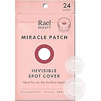 Rael Miracle Invisible Spot Cover - Hydrocolloid, Absorbing Cover, Skin Care, Facial Stickers, 2 Sizes (24 Count)
