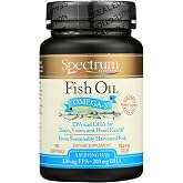 Spectrum Essentials Spectrum Fish Oil, 1000 mg, 100 SoftGels, From Sustainably Harvested Fish, (Pack of 2)