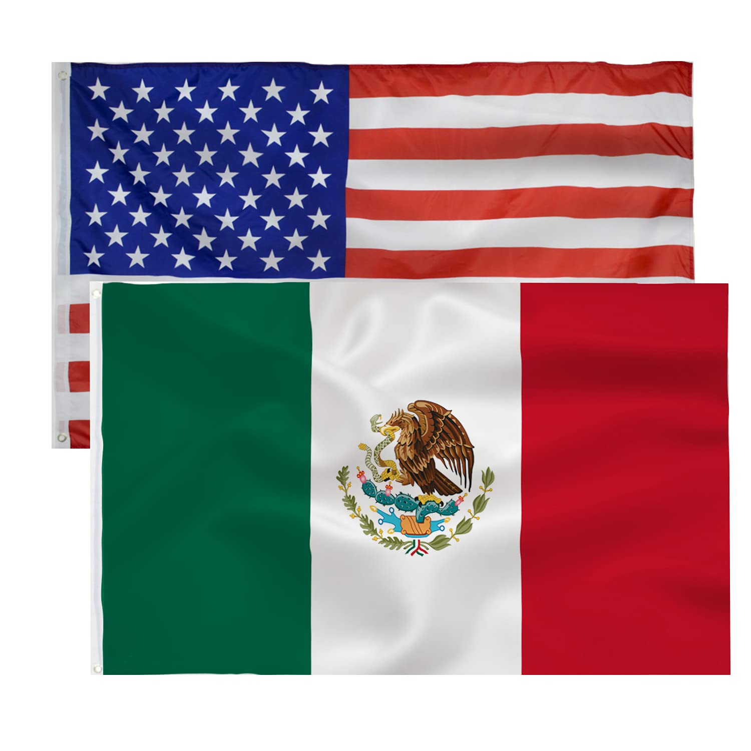 Photo 1 of *MISSING PARTS*
Mexico Flag american flag 3x5 Foot- Mexican National Flags Indoor/Outdoor Quality Polyester with Vivid Color Brass Grommets Decorations (Mexico Flag +american flag) …