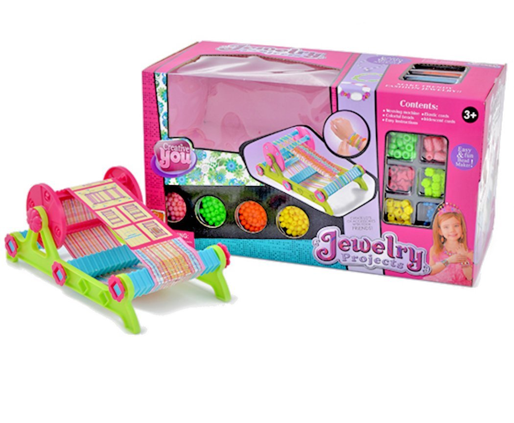 Big Daddy Jewelry Making Kit – Make Your Own Jewelry And Accessories By Yourself With A Weaving Machine, Assorted Colorful Beads And Strings - Do It Yourself DIY Jewelry Making Kit