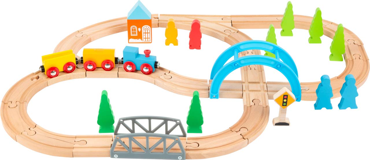 Small Foot 11491 Big Journey Wooden Train, Made of Wood, Toy Train Construction Set, 40 Pieces