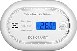 XINDUM Carbon Monoxide Detector with LCD Display 10 Year Battery White