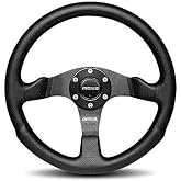 Momo COM35BK0B Competition 350 mm Leather Steering Wheel,Black