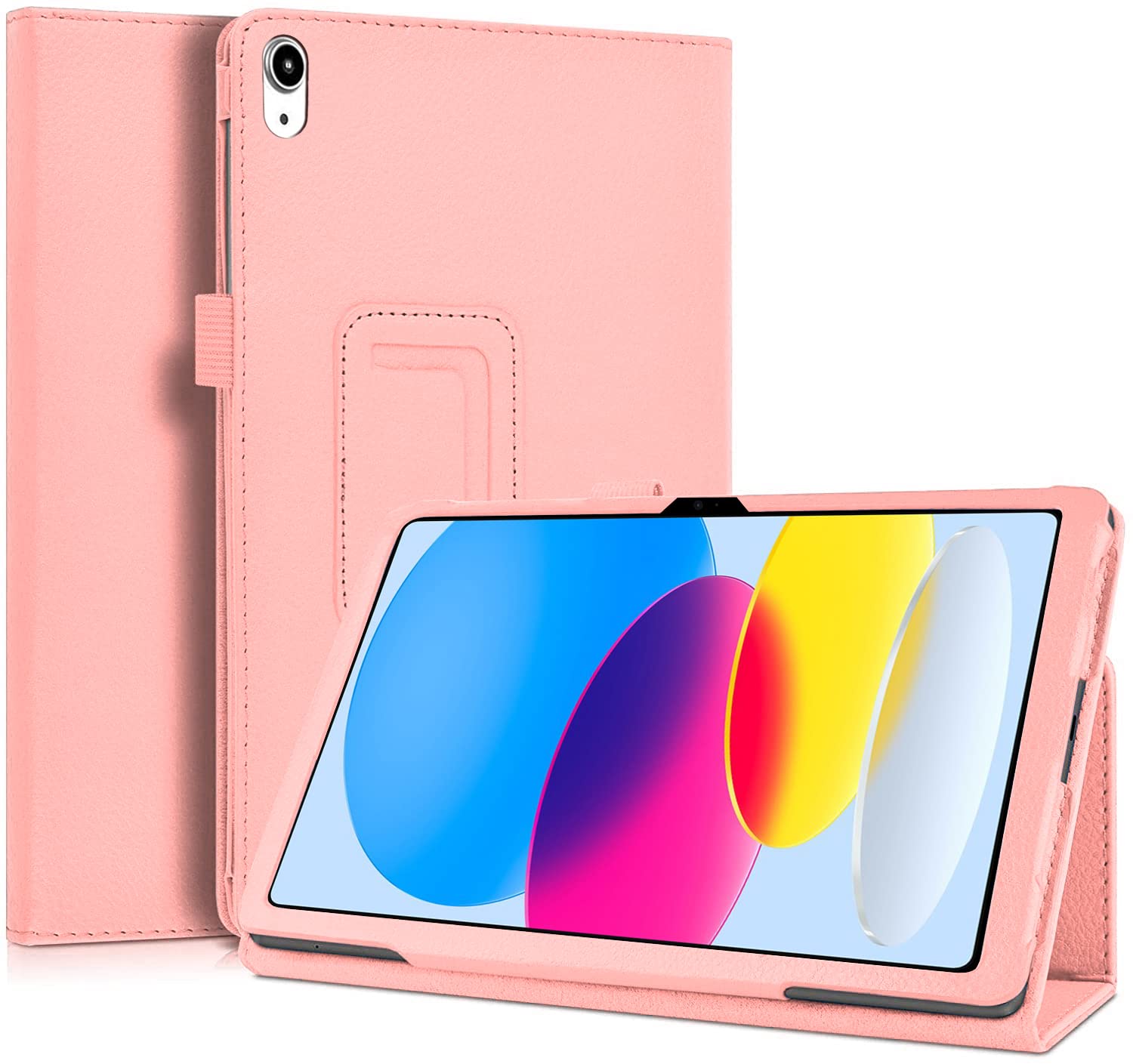 KONDUWANA 10.9 Inch iPad 10th Generation Case 2022 | Premium PU Leather Flip Case with Auto Wake/Sleep Feature (Rose Gold)
