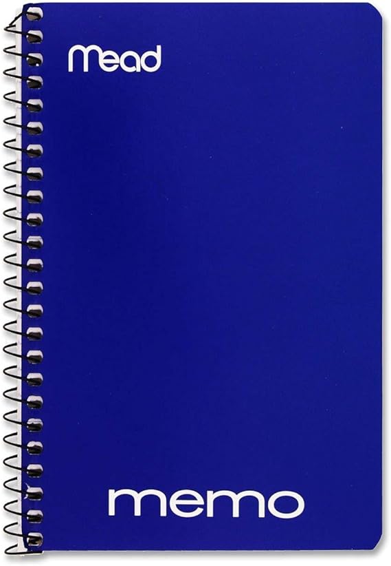 Mead Memo Book, College Ruled, 4"x6", 40 Sheets, Assorted