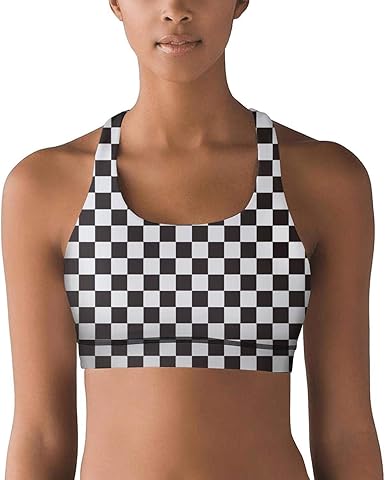 black and white checkered bralette
