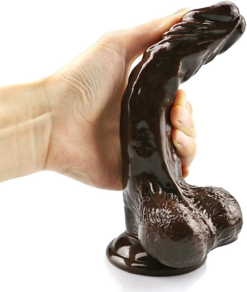 Honeyney 7.67Inch Realistic silicone Both flesh-colored black Silicone double-end can be enjoyed in two places toys adult，Brown,Women Underwear