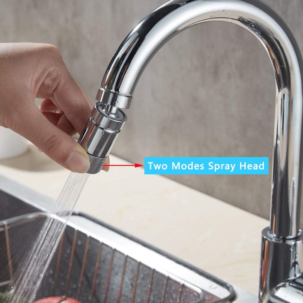 360 Degree Swivel 2 Modes Kitchen Sink Faucet Aerators Water Saving Tap