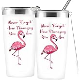 Flamingo Gifts for Women - 20oz Stainless Steel Tumbler for Christmas, Birthday, Mother's Day, Valentine's Day - Never Forget How Flamazing You Are