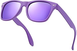 LEICO FASHION Kids Polarized Retro Sunglasses for Boys Girls Age 3-12 Shatterproof UV Protection Toddler Children Sun Glasses
