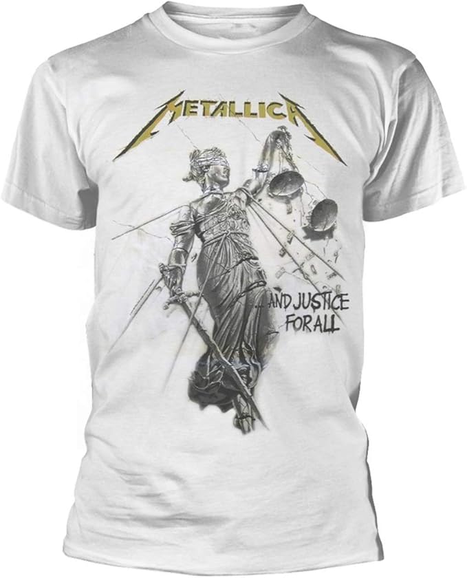 camiseta metallica blanca