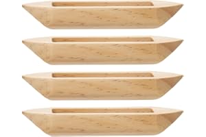 SHINEOFI 4pcs Mini Wooden Canoe Boat Models for Home Decor, Brown Wood Craft with Versatile Decoration