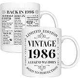 NGLIV 40th Birthday Gifts Women Men,1986 Birthday Gifts for Women Men Thirty Gift for 1985, Turning 40 Gift for Her Mom Dad Sister Best Friends,Vintage 1986 Mug White