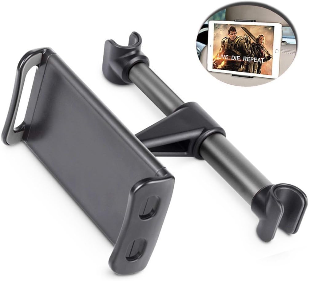 peipai Car Headrest iPad Holder, Phone & Tablet Car Mount Holder 360 Degree and Multi-angle Rotation Headrest Stand for 4.7"-10.5" Tablet and Phone(Black)
