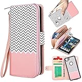 Google Pixel 2 Case, ELV Pixel 2 Flip Case [PU Leather] Slim Folio Wallet Purse Protective Magnetic-Closer [Pull tab] Cover for Google Pixel 2 - FTS ROSE GOLD