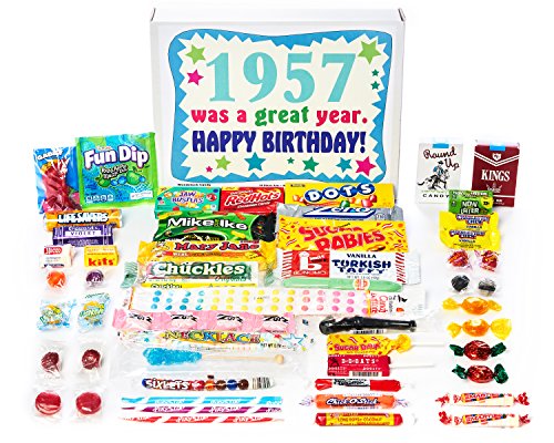 Woodstock Candy ~ 1957 62nd Birthday Gift Box of Nostalgic Retro Candy from Childhood for 62 Year Old Man or Woman Born 1957