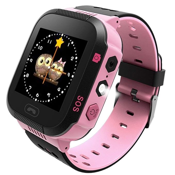 Kids GPS Smartwatch, SZBXD 1.44 inch Touch Anti-Lost Smart Watch for Children Girls Boys with Camera SIM Calls SOS Smartwatch (T09-Pink)